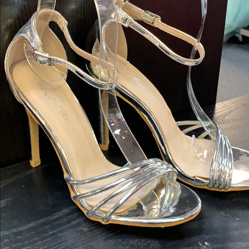 Metallic Silver High Heels